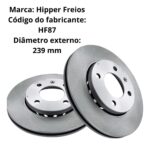 Par Disco Freio Diant Vent Voyage Gol G5 1.0 2008 2012 Hf87 - Imagem 4