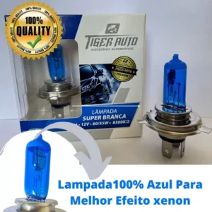 Par Lampada H4 Super Branca Efeito Xenon 8500k 12v 60/55w